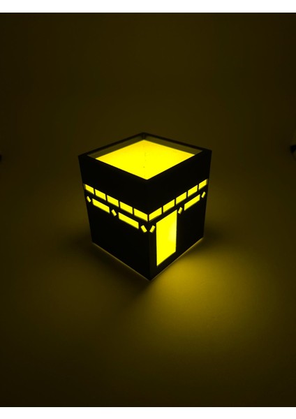 🕋 Kabe Model 3D Dekoratif Gece Lambası - Islami Hediye - Masa Üstü LED Aydınlatma (3 Farklı Boy) ✨