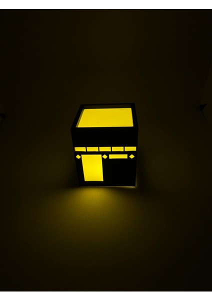 🕋 Kabe Model 3D Dekoratif Gece Lambası - Islami Hediye - Masa Üstü LED Aydınlatma (3 Farklı Boy) ✨ modelleri