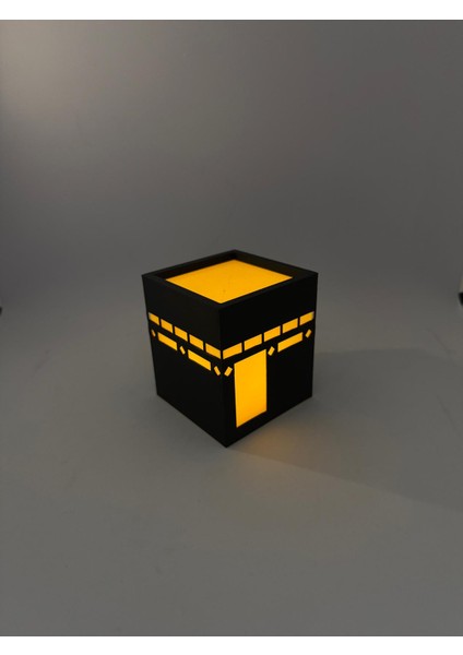🕋 Kabe Model 3D Dekoratif Gece Lambası - Islami Hediye - Masa Üstü LED Aydınlatma (3 Farklı Boy) ✨ indirimleri