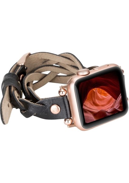 Apple Watch Uyumlu Deri Kordon 38-40-41MM Dt Rt Rst1