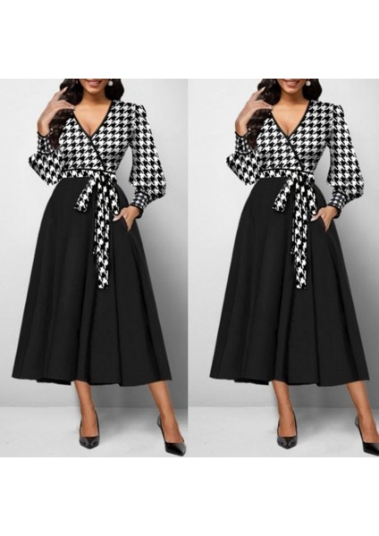 Ulak Handmader Kadın Uzun Kollu Kruvaze Yaka Dalgıç Krep Midi Boy Elbise modelleri