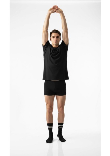 Erkek 2’li Tenis Çorabı – Siyah Beyaz Çizgili Spor Çorap – Nefes Alabilir Esnek Konçlu indirimleri