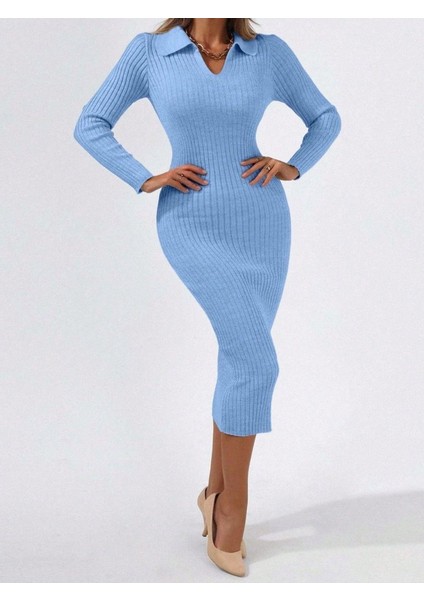 Ulak Handmader Kadın Siyah Triko Uzun Elbise fiyatları