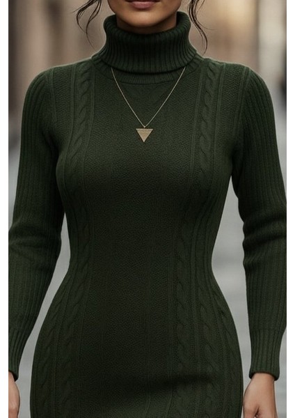 Ulak Handmader Kadın Uzun Kollu Balıkçı Yaka Kısa Triko Elbise fiyatları