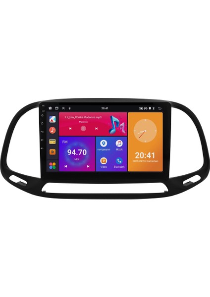 Fiat Doblo Android Multimedya Ekran (2015-2023) | 2gb/4gb/8gb Ram – Carplay – Android Auto – Navigasyon – Google Play – Geri Görüş Kamerası – Soket Sokete Uyumlu