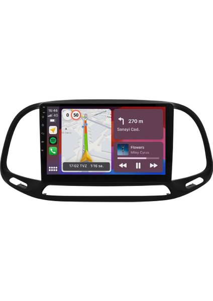 Fiat Doblo Android Multimedya Ekran (2015-2023) | 2gb/4gb/8gb Ram – Carplay – Android Auto – Navigasyon – Google Play – Geri Görüş Kamerası – Soket Sokete Uyumlu modelleri