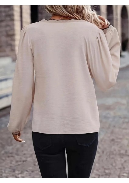 Ulak Handmader Kadın Uzun Kollu V Yakalı Aerobin Bluz modelleri