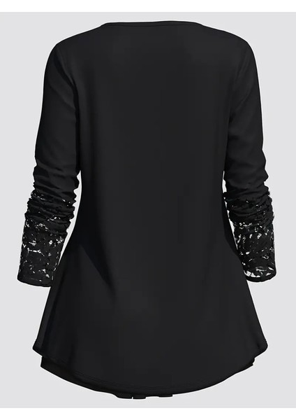 Ulak Handmader Kadın Uzun Kollu Dantel Detaylı Düğmeli Viskon Bluz modelleri