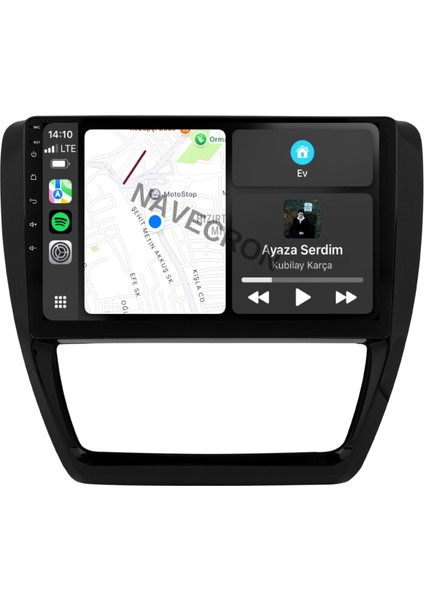 Volkswagen Jetta 2011-17 10" Uyumlu Android Multimedia Gerçek 4/64 Kablosuz Carplay Geri Görüş Kameralı