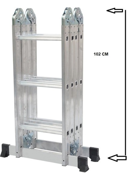 12 Basamak 3.40 M Alüminyum Akrobat Katlanır Merdiven – 1.6 mm Et Kalınlığı, 150 kg Taşıma Kapasiteli, Çok Amaçlı modelleri