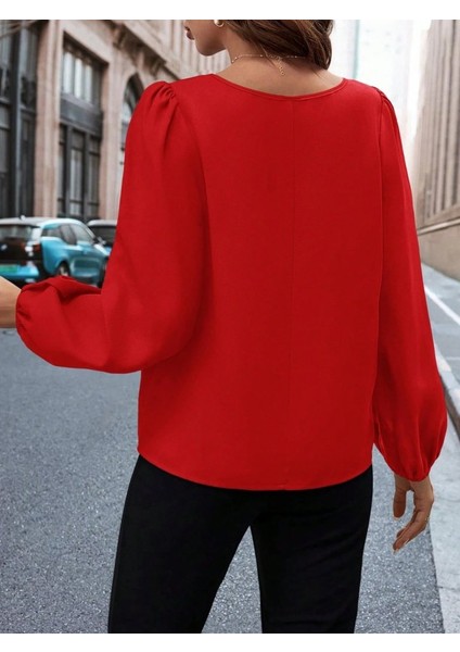 Ulak Handmader Kadın Uzun Kollu Damla Detaylı Ithal Krep Bluz indirimleri