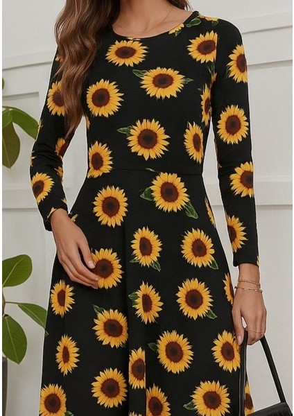 Ulak Handmader Kadın Fakir Kol Bisiklet Yaka Midi Mikro Elbise fiyatları