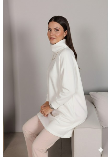 Ulak Handmader Kadın Uzun Kollu Balıkçı Yaka Scuba Tunik fiyatları