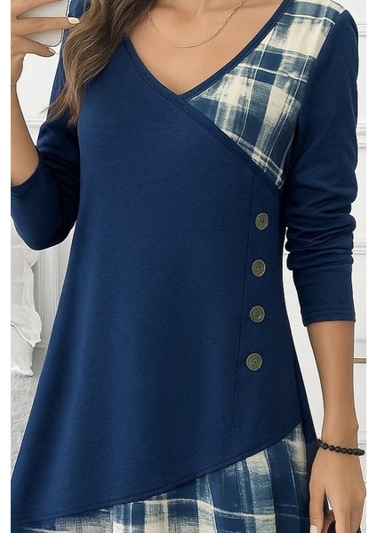 Ulak Handmader Kadın Uzun Kollu V Yakalı Yün Viskon ve Desenli Süprem Elbise fiyatları