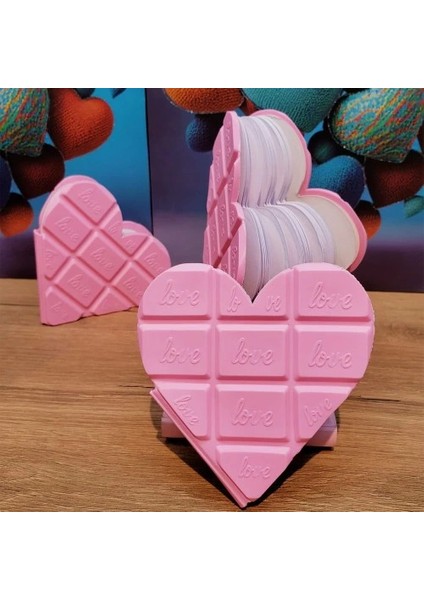 Kalpli Çikolata Not Defteri Pembe Renk