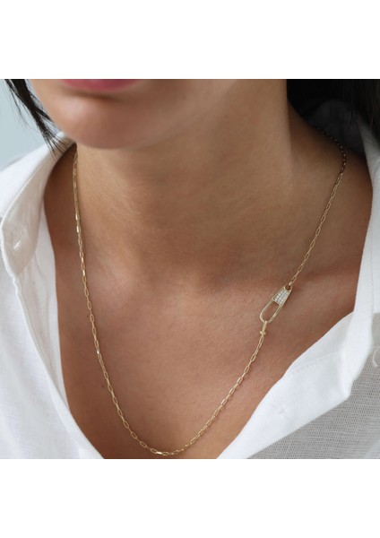 Nisera Pırlanta Unisex Tasarım Ataç Altın Zincir indirimleri