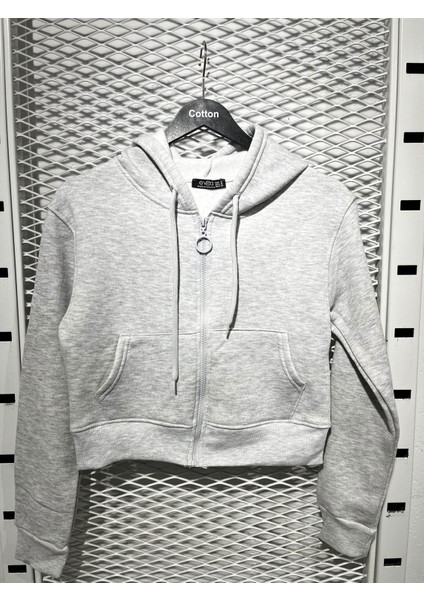Fermuarlı Kapüşonlu Sweatshirt