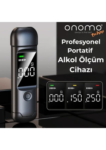 Techno Profesyonel Alkolmetre Lacivert Alkol Ölçüm Cihazı