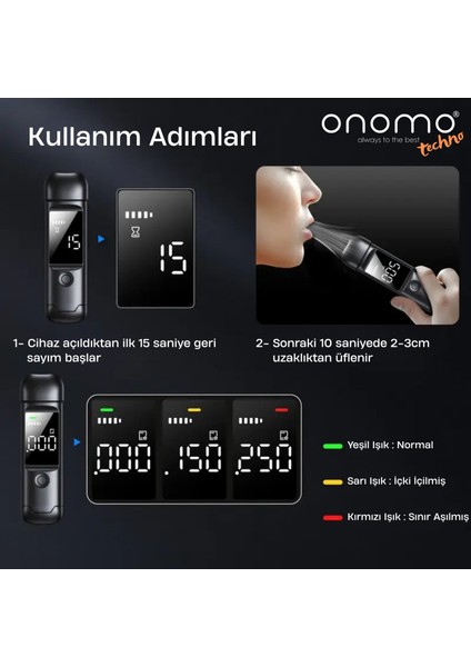 Techno Profesyonel Alkolmetre Lacivert Alkol Ölçüm Cihazı fiyatları