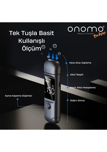 Techno Profesyonel Alkolmetre Lacivert Alkol Ölçüm Cihazı modelleri