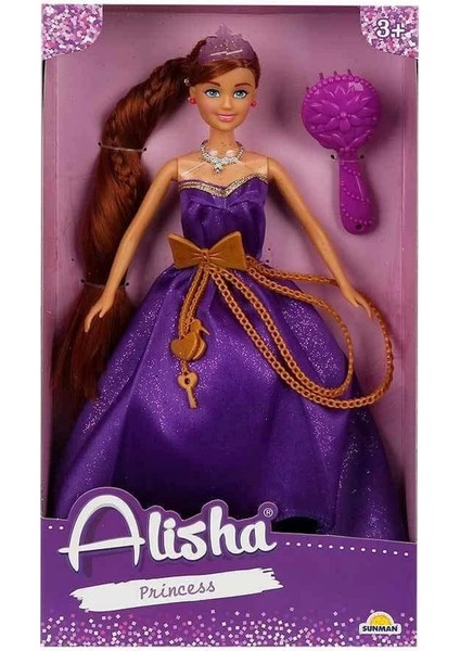 0835 Sun-Rst-Sıs-Mnk Alisha Prenses Uzun Saçlı Aksesuarlı Bebek Set 29 cm 3renk -Sunman modelleri
