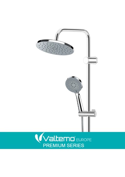 | Valtemo Butonlu Sistem, Fonksiyonlu Krom Tepe Duş Seti