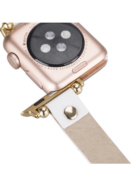 Apple Watch Uyumlu Deri Kordon 38-40-41MM Frg F3 Beyaz fiyatları