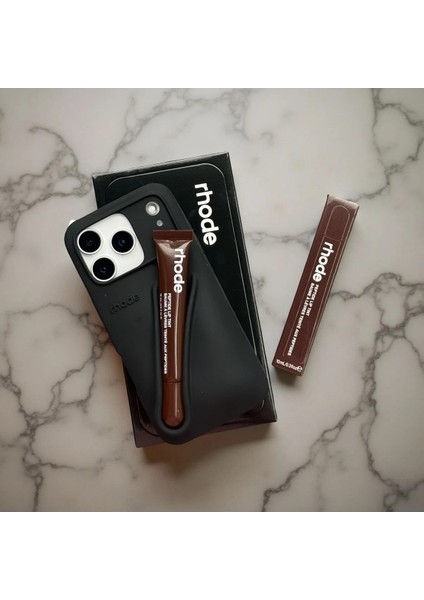 iPhone 17 Pro Max Uyumlu Summer Lip Case – Ruj Bölmeli Şeffaf Rujlu Telefon Kılıfı (6.9 Inç)