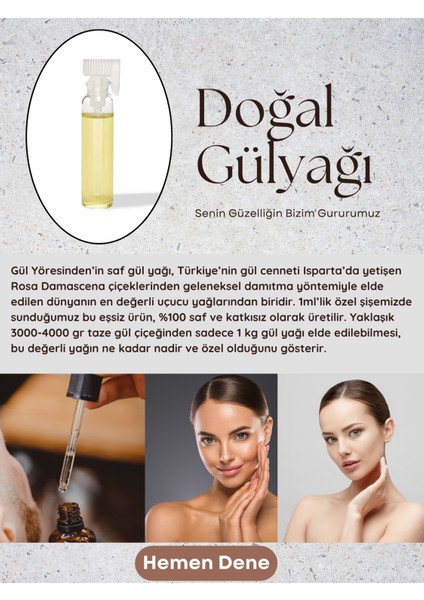 Saf Gül Yağı 1 ml – Isparta Rosa Damascena %100 Doğal Uçucu Yağ Premium