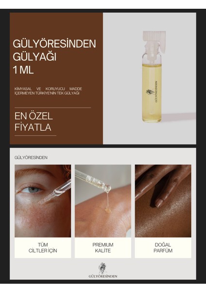 Saf Gül Yağı 1 ml – Isparta Rosa Damascena %100 Doğal Uçucu Yağ Premium