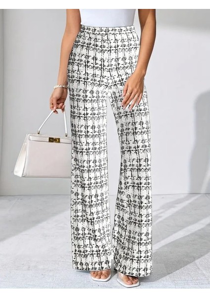 Ulak Handmader Kadın Yüksek Bel Paçaya Doğru Geniş Dokuma Pantolon indirimleri