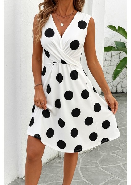 Ulak Handmader Kadın Sıfır Kollu Önden Çapraz Detaylı Leopar Desenli Süprem Elbise modelleri