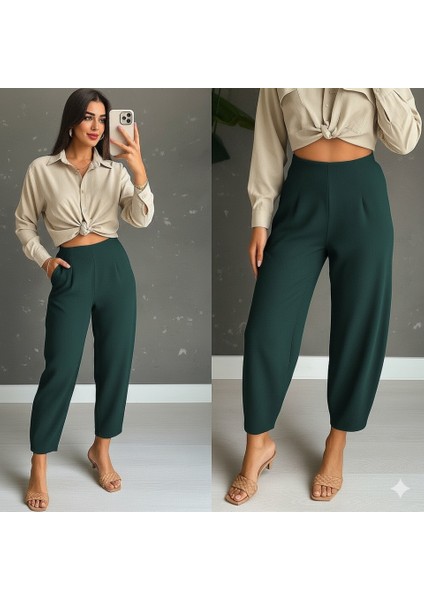 Ulak Handmader Kadın Yüksek Bel Krep Pantolon indirimleri