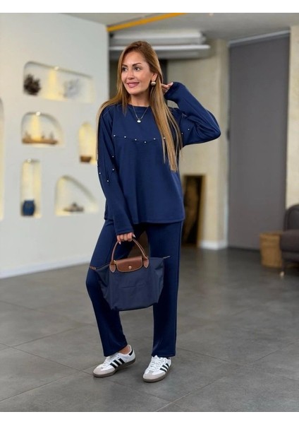 Ulak Handmader Kadın Inci Detay Modal Kumaş Ikili Takım