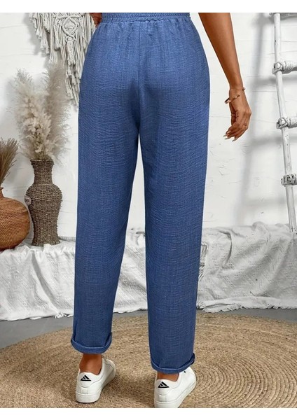 Ulak Handmader Kadın Yüksek Bel Lastikli Belde Bağcık Detaylı Aerobin Pantolon fiyatları