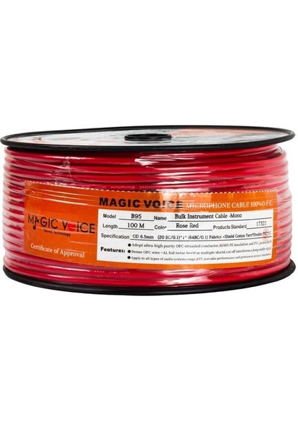 Mi̇krofon Kablosu Mono 1. Kali̇te 100 Metre Kırmızı modelleri