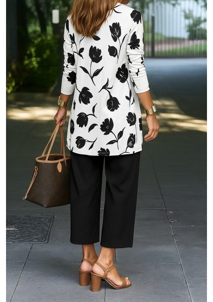 Ulak Handmader Kadın Uzun Kollu Önü Açık Modal Ceket Kolsuz Viskon Iki Iplik Bluz ve Pantolon Üçlü Takım fiyatları