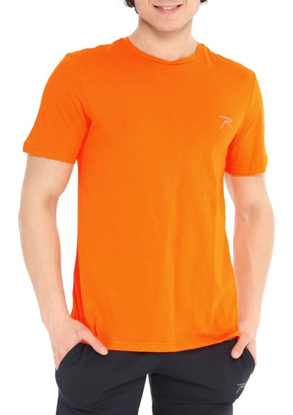 %100 Pamuk T-Shirt Gravıs Oranj
