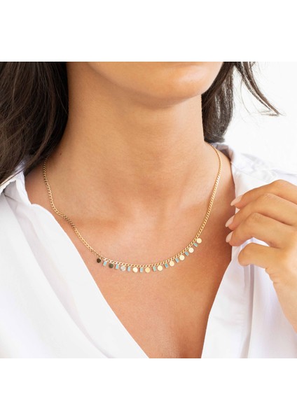 Rose Mavi Mine Pullu Altın Kolye fiyatları