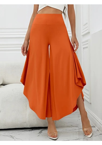 Ulak Handmader Kadın Yüksek Belli Geniş Paçalı Yanlardan Açık Sandy Pantolon fiyatları