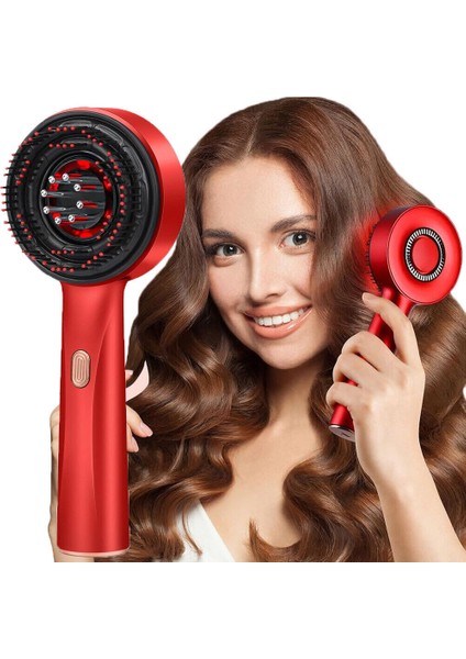 Elektrikli Titreşim Masaj Tarak – Kırmızı Işık Terapi, Saç Büyüme Destekleyici, Anti Saç Dökülmesi Saç Derisi Masaj Fırçası, Sıvı Yağ Aplikatörlü