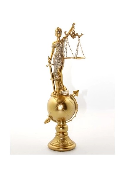 Polyester Dünya Küre Üzerinde Adalet Biblosu Model 2