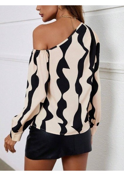 Ulak Handmader Kadın Tek Omuzdan Açık Uzun Kollu Modal Bluz modelleri