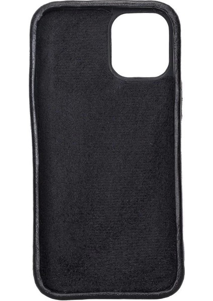 Apple iPhone 12 Mini Uyumlu Deri Arka Kapak Rock Rst1 Siyah modelleri