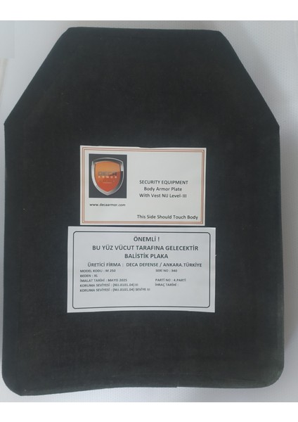 Çelik Yelek Plakası Nıj 3 Tek Başına fiyatları