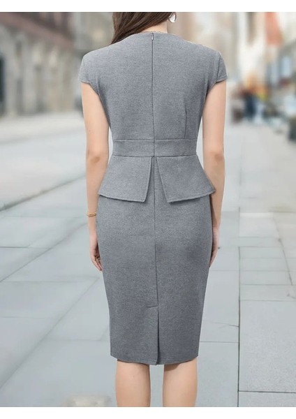 Ulak Handmader Kadın Kısa Kollu Kare Yakalı Ithal Krep Elbise modelleri