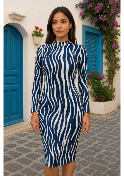 Ulak Handmader Kadın Uzun Kollu Mikro Midi Elbise