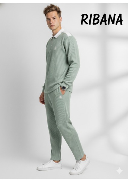 Unısex Baskılı Cepli Beli Lastikli Fermuarlı Gömlek Yaka Alt-Üst 2'li Takım fiyatları