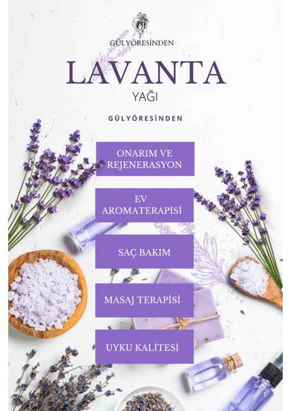 Saf Doğal Lavanta Yağı | Buhar Damıtma – Cilt, Saç ve Aromaterapi Için Premium Esans – Gülyöresinden fırsatları