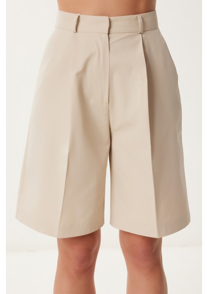 Cepli Bermuda Dokuma Şort LFK0015 Krem fırsatları